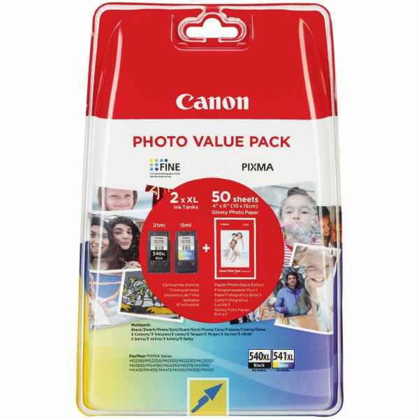 Canon PG540XL & CL541XL Photo Value Pack Ink Cartridges